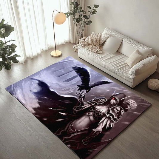World of Warcraft Wow Sylvanas Windrunner With Crow Rug