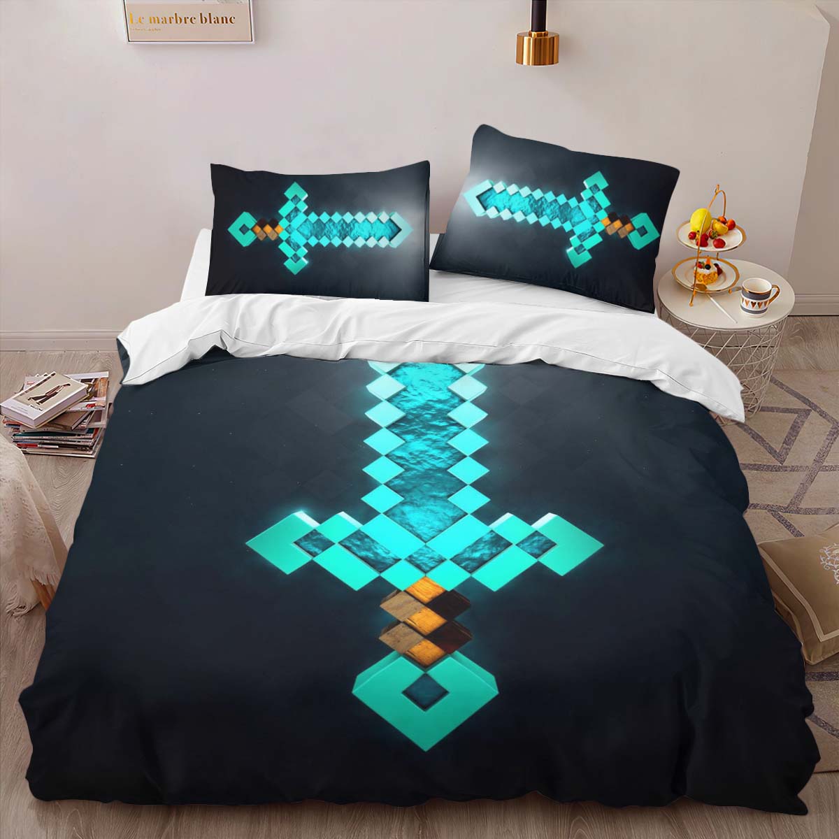 enchanted diamond sword minecraft Duvet Cover 2