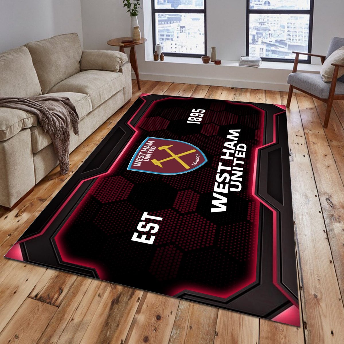 West Ham United Rug - Premier League Rug 2