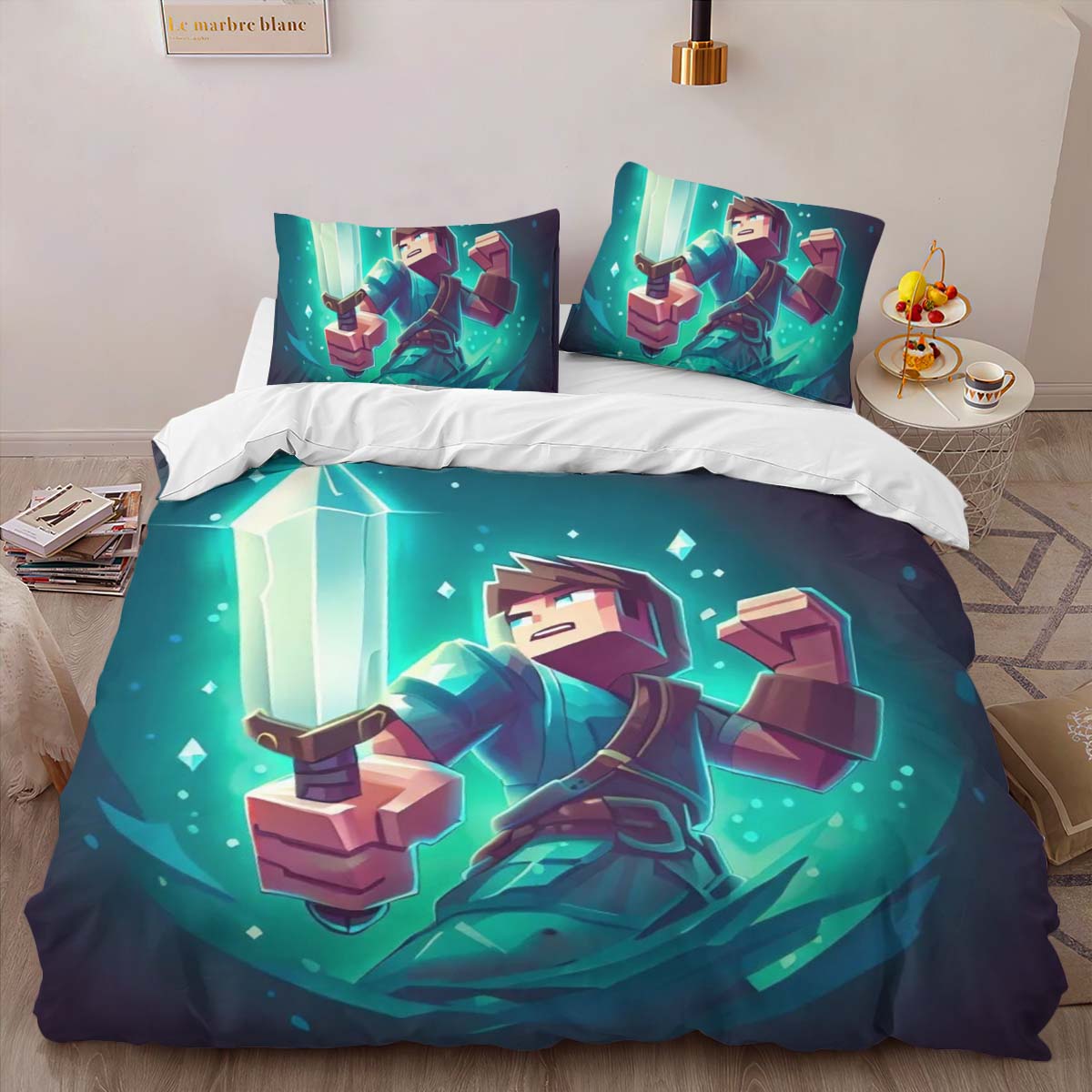 herobrine minecraft main character Duvet Cover 2