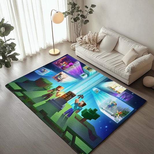 minecraft all Steve and Alex Rug