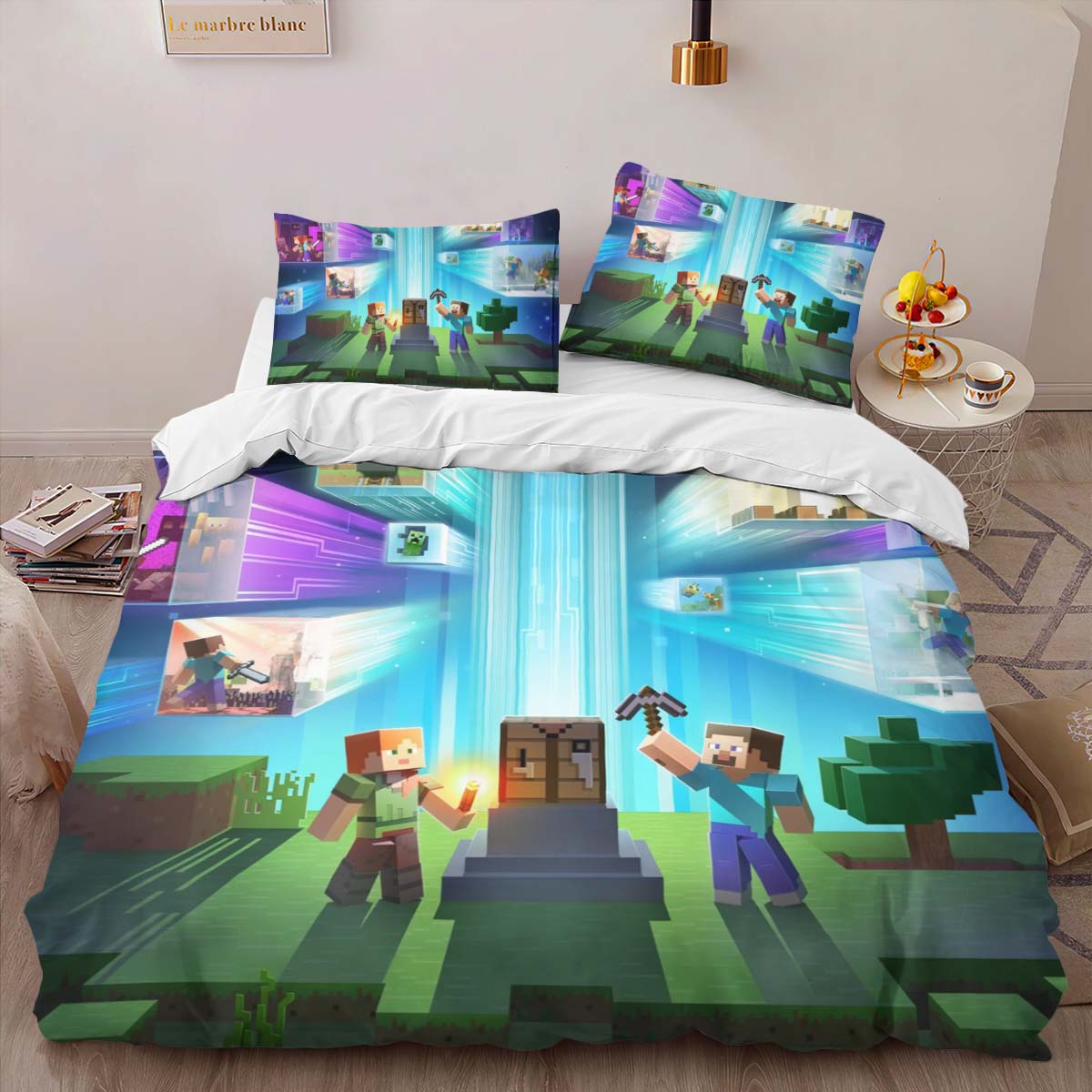 minecraft all Steve and Alex Duvet Cover 2