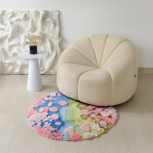 Alexis Tufted Raised-Weave Rug – 100 x 100 cm
