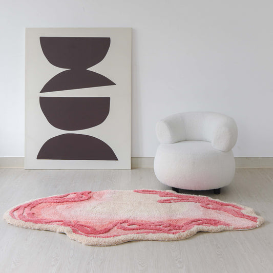 Pinky Tufted Raised-Weave Rug – 100 x 160 cm