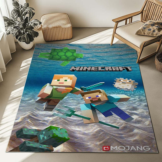 underwater minecraft characters Rug